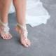 Rhinestone Barefoot Sandals, Foot Jewelry, Wedding Shoes, Bridal Sandal, Bohemian Sandals, Beach Wedding, Free Shipping