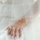 Crystal and Pearl Circular Cut Bridal Veil, Two Tier Wedding Veil, Fingertip Veil, Italian Tulle Crystal Veil, Pearl Veil, Sparkly Veil