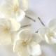 ivory cream white rose blossom wedding flower bobby pins (set of 4)