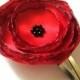 ON SALE red poppy rose blossom flower hair snap clips (2 pieces)