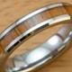Tungsten Carbide Ring with Koa Wood Inlay (6mm width, flat style beveled edges)