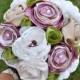 Wedding Fabric Bouquet Bright Colours. Bridal Bouquet with custom cameo. Black Friday