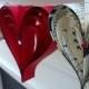 Valentines banner  garland of hand cut hearts