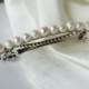pearl hair barrette - freshwater ivory white round pearl hair barrette clip slide pin for wedding or prom silver
