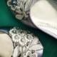Dragonfly French Knot Lace Bridal Ballet Flats Wedding Shoes - All Full Sizes - Pick your own shoe color and crystal color