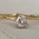 A Classic Vintage 14kt Yellow Gold Diamond Solitaire Engagement Ring - May
