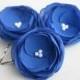 Royal Blue Flower Hair Accessories, Blue Flower Hair Clips, Wedding Accessory, Flower Hair Pieces, Bridesmaid Flower Clip, Flower Girl Hair