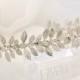 Wedding headband - Silver leaf headband - Grecian headpiece - bridal headband - Swarovski crystal - Laurel leaf headband