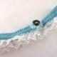 Bridal lace Garter, Wedding Keepsake Garter, embroidered tulle garter , Something blue, TalilaDesign Delicate bridal lace garter -G0702