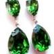 Emerald Earrings - Green Bridal Earrings - Angelina Jolie Emerald Earrings - Pear Drop Earrings - Emerald Bridal Earrings - Green Bridesmaid