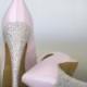 Wedding Shoes -- Paradise Pink Platform Wedding Shoes with Silver Rhinestone Heel and Platform -- CHOOSE YOUR COLOR