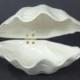 Ceramic Hinged Clam Shell in White 5 3/4". Ceramics & Pottery. Handmade. Home Decor. Ocean. Beach. Jewelry Holder. Ring Bearer. Wedding Gift