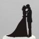 Wedding Cake Topper Silhouette Groom and Bride, Acrylic Cake Topper [CT38k1]