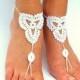 Crochet Barefoot Sandals, Beach wedding shoes, Wedding Accessory, Nude shoes, Anklet, Foot Jewelry