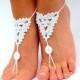 Crochet Barefoot Sandals, Beach wedding shoes, Wedding Accessory, Nude shoes, Anklet, Foot Jewelry