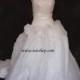 Y1101 Modern Strapless Organza Wedding Gown