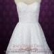 SALE - 50% OFF Size 12 Ready to Ship Short Lace Wedding Dress 