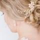 Blush Hairpiece, Bridal Hairpiece, Pearl Bridal Hair Comb