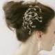 Bridal crystal hair comb - Dainty crystal spray comb - Style 402 - Made to Order