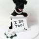 Custom Made Dog Wedding Cake Topper Clay Sculpture Black Labrador "I Do Too" Lab Retriever Cat Animal Pet