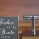 Engraved personalized square silver cufflinks - Father of the Bride personalised gift (stainless steel cufflinks)