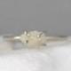 Raw Uncut Rough Diamond Solitaire Engagement Ring - 14K White Gold - Rough Diamond Gemstone Ring - April Birthstone - Anniversary Ring