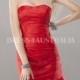 Buy Australia Vividcherry Ruby Mermaid/ Turmpet Ruffles Skirt Strapless Organza Long Evening Dress/ Prom Dresses By FIT P1734 at AU$177.28 - Dress4Australia.com.au