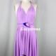 Summer Day Bridesmaid Dress Infinity Dress Lilac Light Purple Knee Length Asymmetrical Wrap Infinity Convertible Dress Wedding Dress
