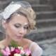 Pin Up Wedding - 1950's Bridal Headpiece Fascinator - Birdcage Veil - Custom Made - Vintage Weddings - Elegant Ivory - Pale Pinks - Handmade