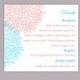 DIY Wedding Details Card Template Editable Text Word File Download Printable Details Card Pink Blue Details Card Floral Information Cards