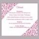 DIY Wedding Details Card Template Editable Text Word File Download Printable Details Card Fuchsia Details Card Hot Pink Enclosure Cards