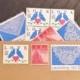 LOVE Birds .. Lace .. UNused Vintage Postage Stamps  .. post 5 letters
