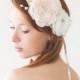 Wedding, Bridal Fascinator, Head Piece, Floral Hair Piece, Hair Flower, Ivory - Innocence