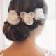 Bridal accessory, bridal hair flowers, silk organza, bridal hair pins, Style Mignon 1942