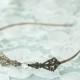 Copper filigree bridal headband crystal jewel antique finish edwardian vintage style ornate wedding hair accessory