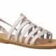 Flat white sandals for women in real leather Handmade in Italy - Italian Boutique