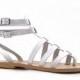 White gladiator sandals for ladies Handmade in Italy in genuine leather - Italian Boutique