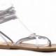 Womens strappy sandals Handmade in Italy in white leather - Italian Boutique
