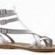 Handmade in Italy womens strappy sandals in white leather - Italian Boutique