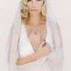 Bridal Wedding Veil English Net, Ivory, White, Blush, Champagne, Simple Soft Sheer Fabric Classic Veil, Style: Little Something #0801 EN