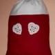 Christmas linen drawstring gift bag girl lingerie red bag white hearts wedding party favor tote bag