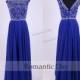 Beautiful Beading Bodice Royal Blue Chiffon Long Prom Dress 2015/Long Evening dress/Party Dress/Bridesmaid/Custom Made 0369