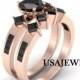2.53ct Black Heart Cut Engagement Bridal Wedding Promise Beautiful Sexy Ring in 925 Sterling Silver Rose Gold Metal with Free Shiping