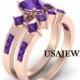 2.53ct Violet Heart Cut Engagement Bridal Wedding Promise Beautiful Sexy Ring in 925 Sterling Silver Rose Gold Metal with Free Shiping