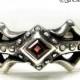 Silver Fairy Princess Engagement Ring Gothic Red Garnet Size 7