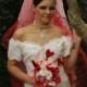 Rougish Red Wedding Veil - Red  And White Wedding - Bluser Veil - Bridal Veils And Headpieces - Rhinestone Veil - Red Veil