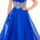 A-line Sweetheart Natural Floor Length Sleeveless Beading Ruched Chiffon Royal Blue Prom / Homecoming / Evening Dresses By Splash H111