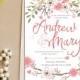 Romantic Pastel Flower Wedding Invitation - Instant download - RSVP Thank You Set - Printable