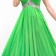 A-line Sweetheart Natural Floor Length Sleeveless Beading Ruched Zipper Up Chiffon Cyan Prom / Homecoming / Evening Dresses By Splash H113