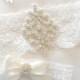 Wedding Garter Set Ivory or White Stretch Lace Bridal Garter Set With Beautiful Rhinestone Setting Garter Set.